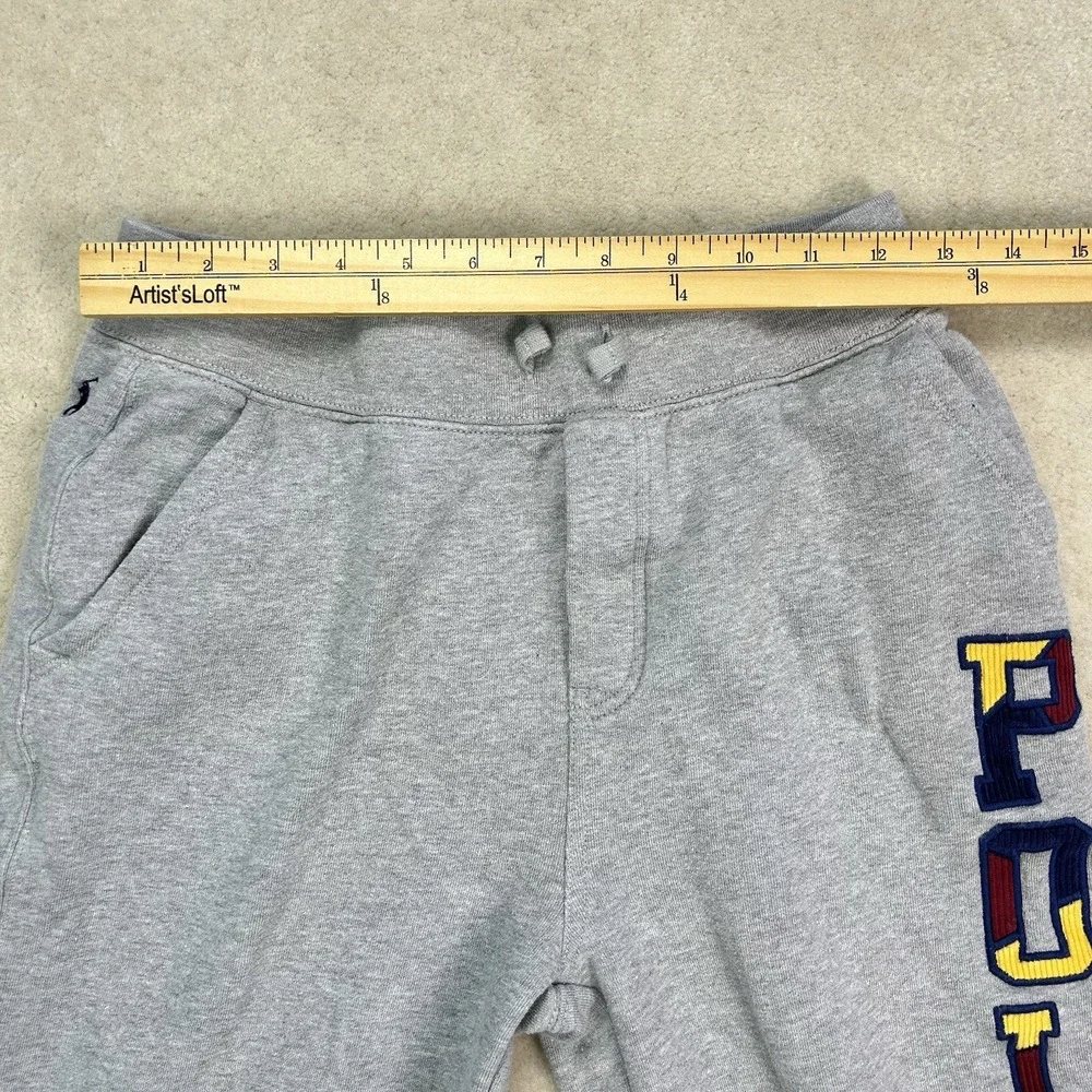 Polo Ralph Lauren Joggers Youth Large Sweatpants  Gray Fleece Embroidered Logo